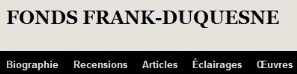 Le Fonds Frank-Duquesne en ligne